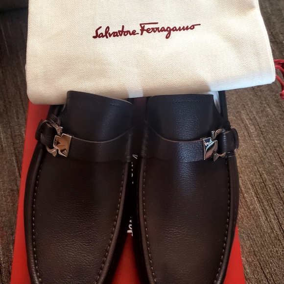 Salvatore Ferragamo Brown Leather Loafers - Picture 1 of 5